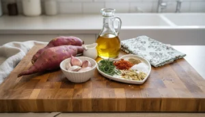 Batata-doce rústica na airfryer – Passo 1