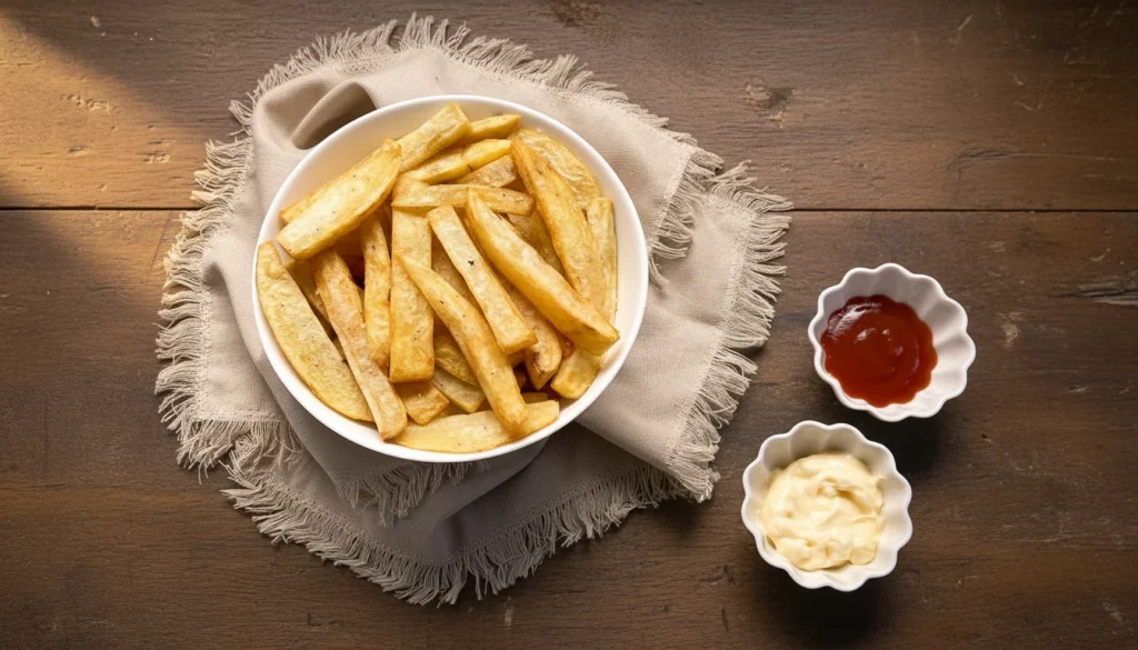 Batata frita crocante e sequinha – Destaque