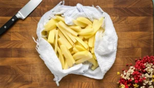 Batata frita crocante e sequinha – Passo 6