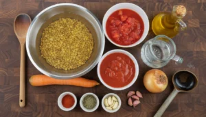 Bolonhesa de lentilha – Passo 1