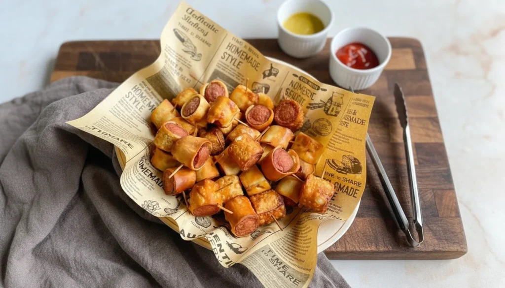 Enroladinho de salsicha com massa de pastel – Destaque