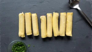 Enroladinho de salsicha com massa de pastel – Passo 4