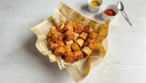 Enroladinho de salsicha com massa de pastel – Passo 8