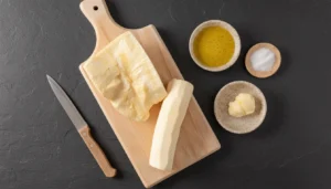 Mandioca frita na air fryer – Passo 1