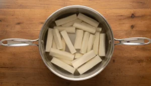 Mandioca frita na air fryer – Passo 3