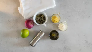 Molho para carpaccio de carne – Passo 1