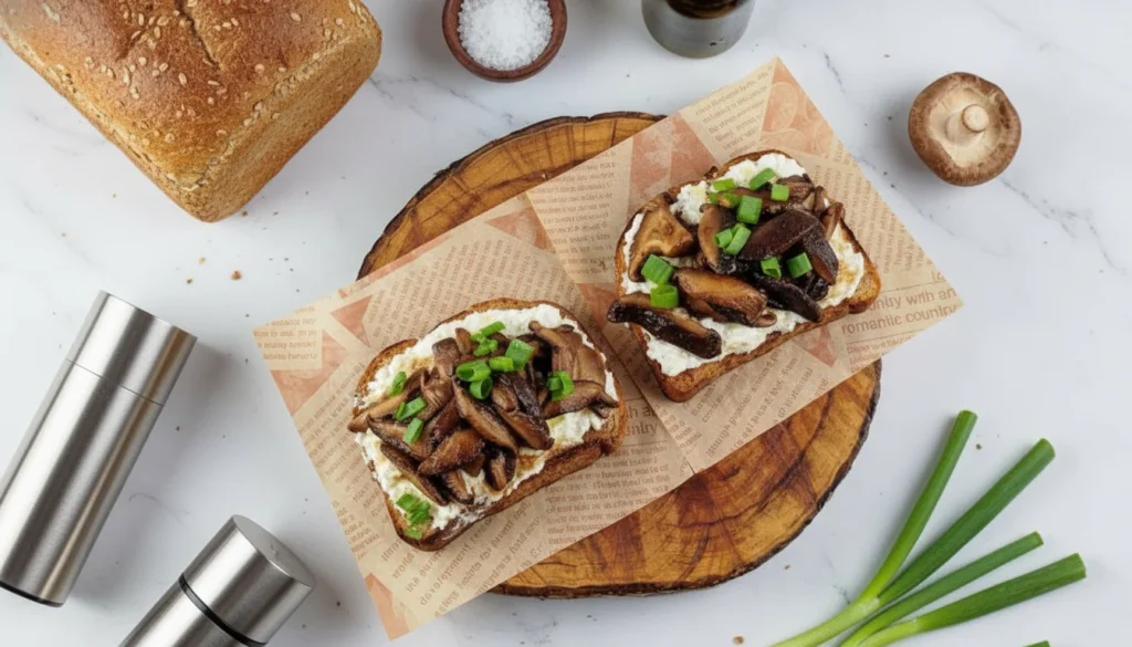 Toast de ricota com cogumelos – Destaque