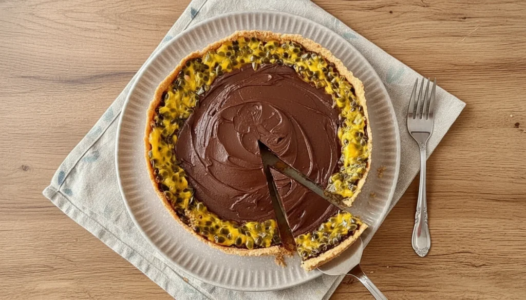 Torta de maracujá com chocolate simples – Destaque