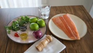 Ceviche de salmão – Passo 1