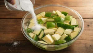 Doce de mamão verde em pedaços cristalizado – Passo 5