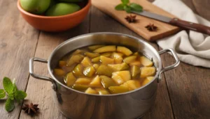 Doce de mamão verde em pedaços cristalizado – Passo 9