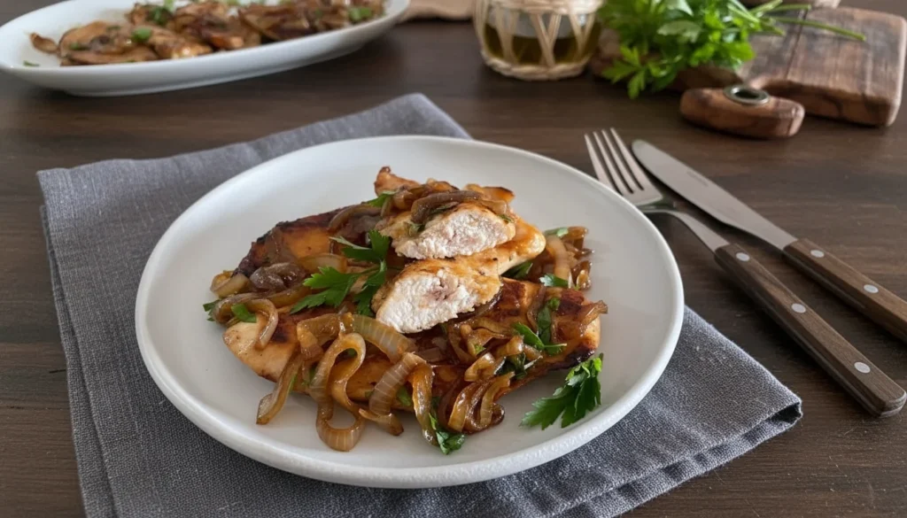 Frango com cebola caramelizada – Destaque